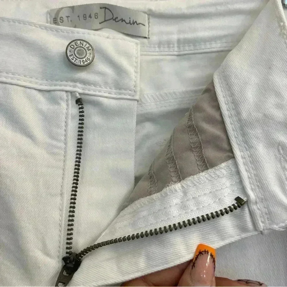White Straight Leg Denim Jeans - Picture 9 of 12